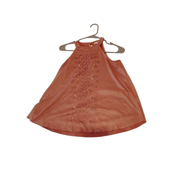 Altar'd State Pink Velvet Top Halter Sleeveless Tank Floral Cutout Boho - Picture 1 of 4